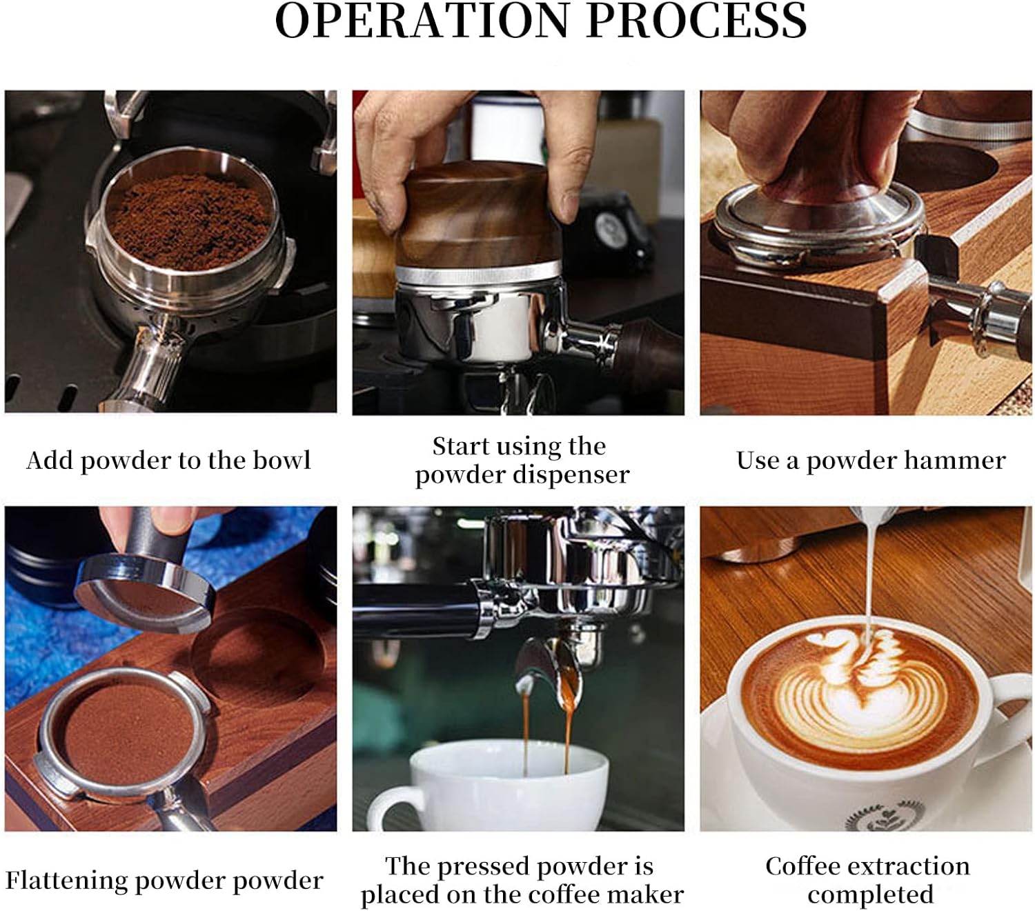 Stainless Steel Coffee Portafilter, Solid Double Spouts Basket Portafilter, Exquisite Portafilter with Wood Handle for most Coffee Machines (F Sandalwood)