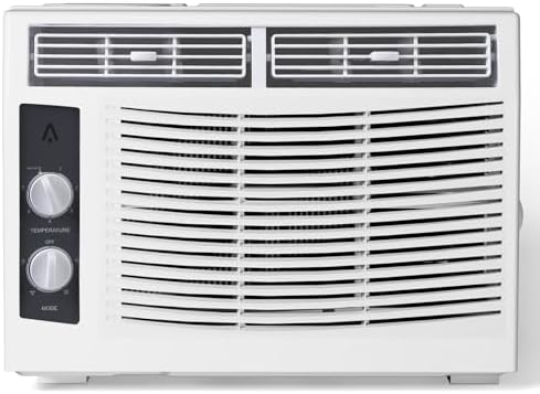 5,000 BTU Window Air Conditioner Unit for Rooms up to 150 Sq Ft, with Mechanical Controls, Cool/Fan Modes, Washable Filter & Easy Install Kit, Ideal for Small Bedroom, Office, Living Room