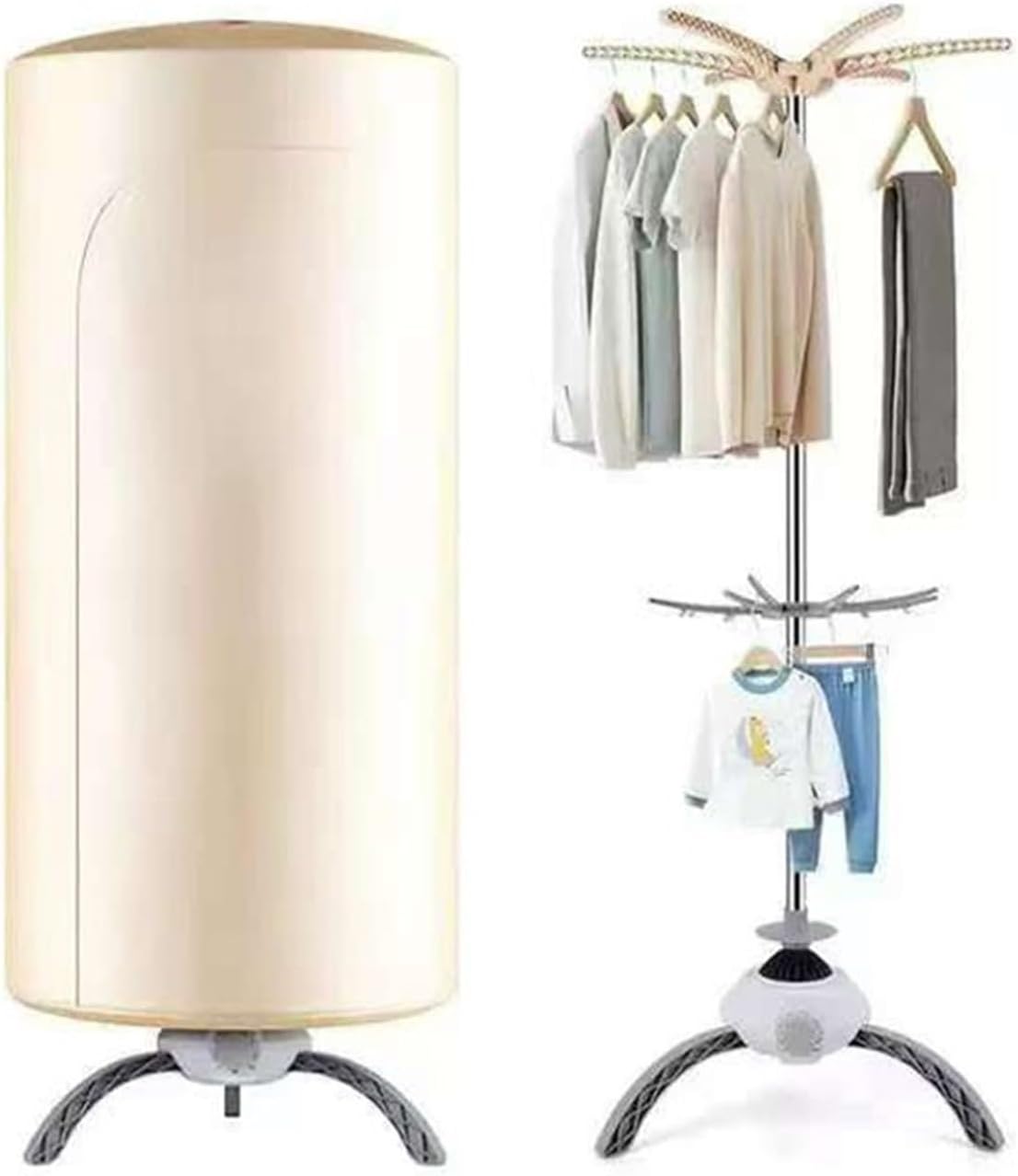 Portable Clothes Dryer to Quickly Dry A Large Number of Clothes and Shoes Travel Dryer Machine Compact Portable(Beige)