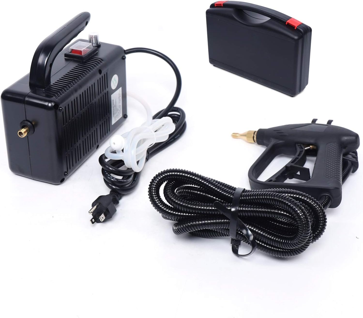 CNCEST Steam Cleaner, 110V 1600W High Pressure Commercial Steam Cleaning System Portable Hand-held Pressurized Steam Cleaner 360 ° Cleaning for Kitchen, Car (Black)