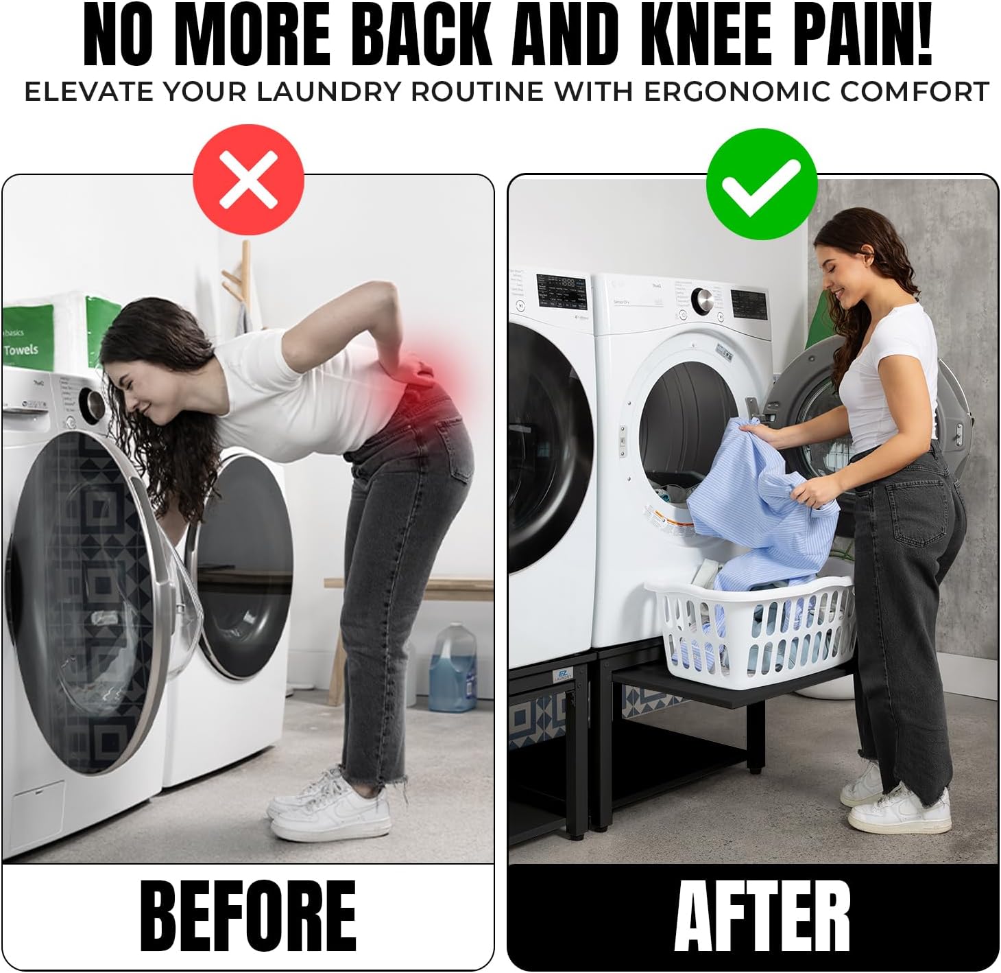 Washer and Dryer Pedestal with Pullout-Shelf - 29