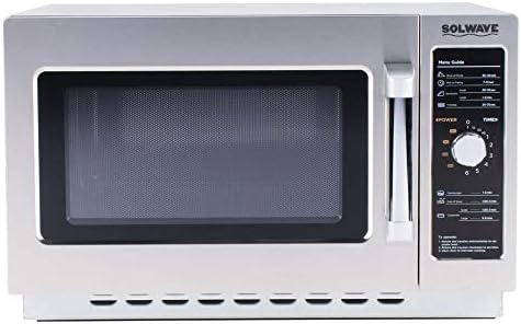 Solwave 1000W Stackable Commercial Microwave with Large 1.2 cu. ft. Interior and Dial Controls - 120V