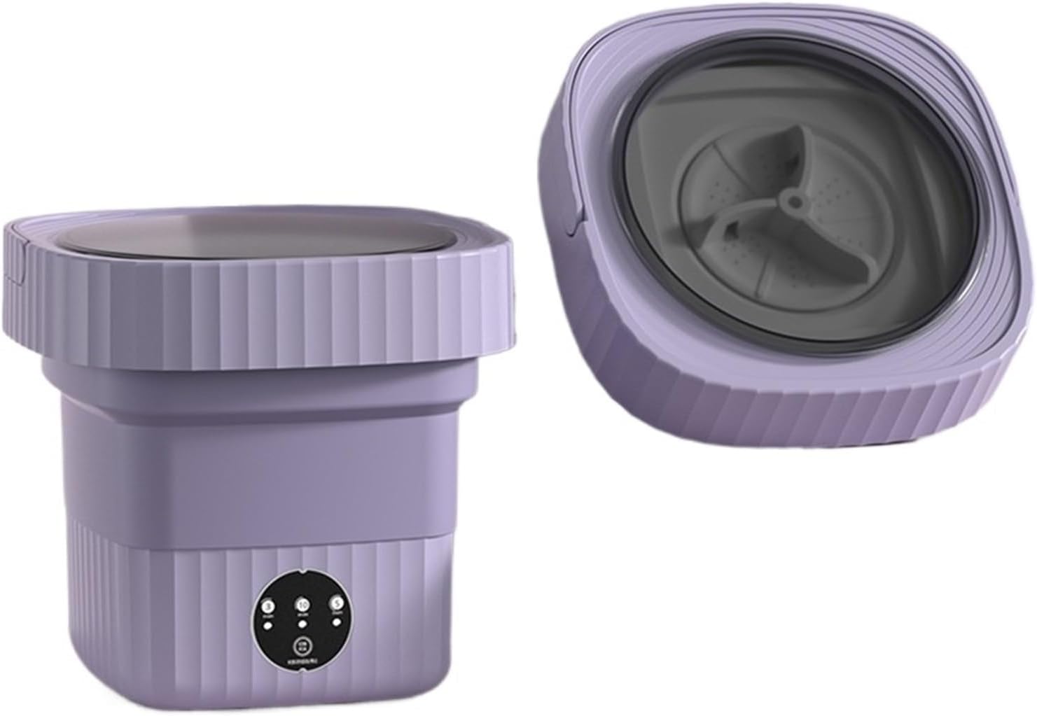 Compact Laundry. 10L Folding Mini Washing Machine Portable Underwear Socks Baby Small Washer With Dryer For Clothes Travel Home .Portable(Purple)