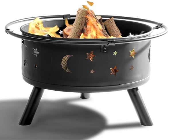 30IN Metal Fire Pit Black