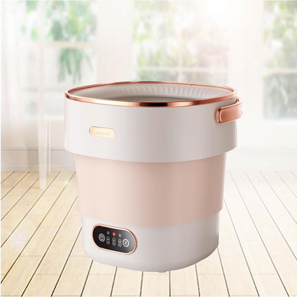 18.5L Portable Washing Machine 2 In 1 Foldable Washing Machine Convenience And Efficiency 12.6 * 12.2 * 13.4in Small Washer For Home Travel & Tiny Spaces(Beige)