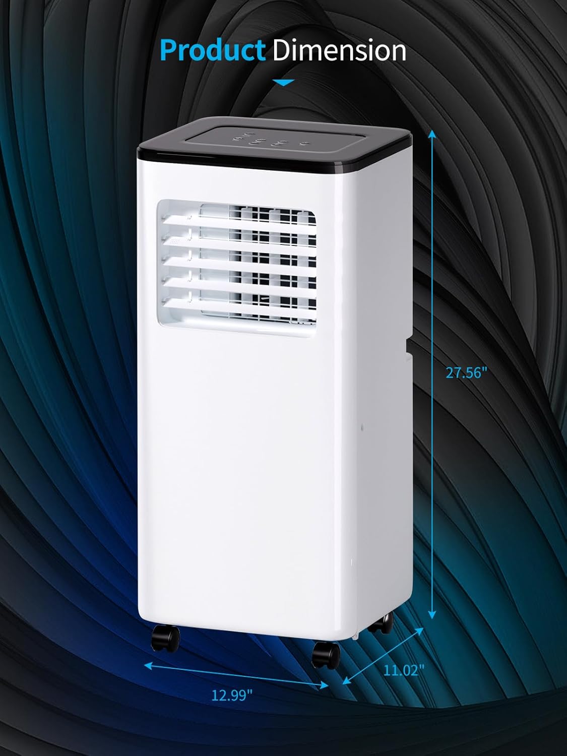 3-in-1 Portable Air Conditioner, 10000BTU Air Conditioner with Cool, Dehumidifier, Fan, for Room Up To 550 Sq Ft, Portable AC with Remote Control & 24H Timer, White