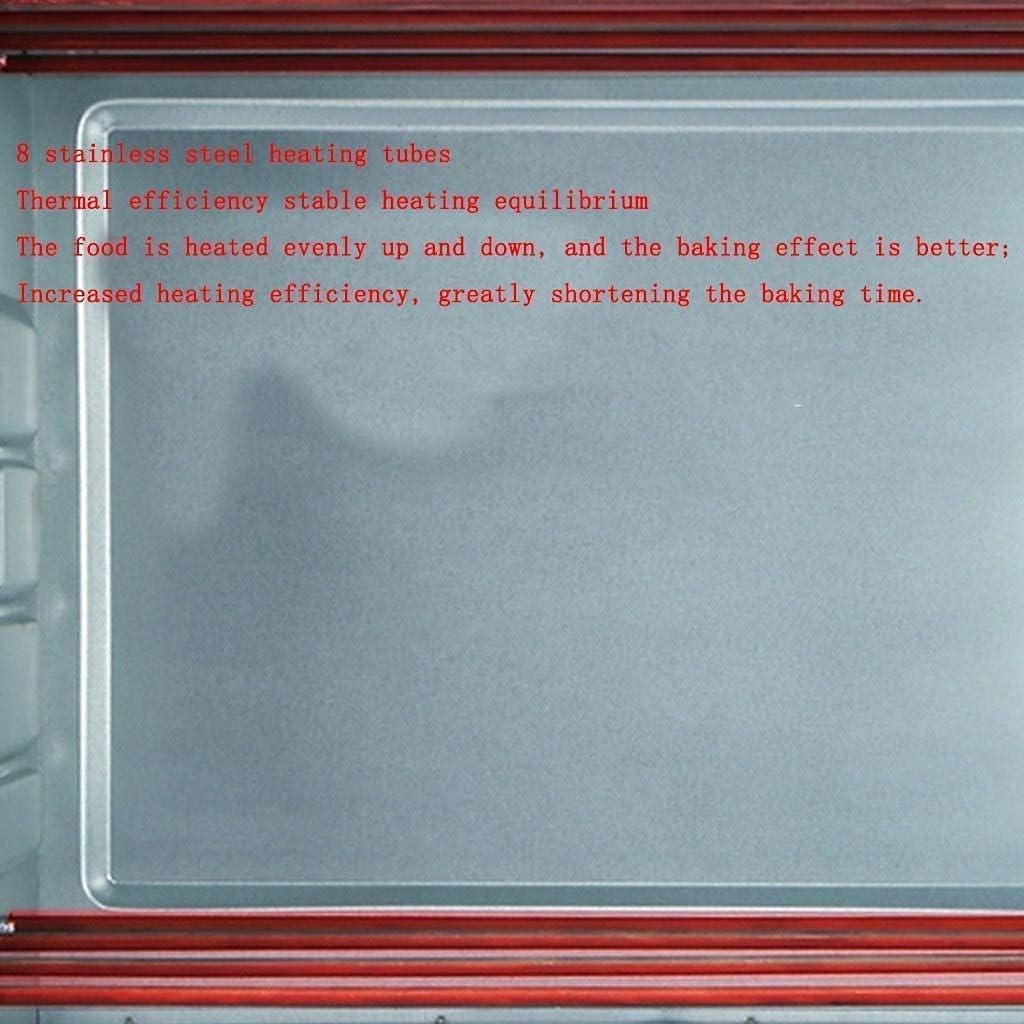 oven mini oven air fryer oven Electric Oven Multi-Function 60 Liter Household Rotating Forks Independent Temperature Control Large Capacity Mini Ovens Toaster Oven Air Fryer, (Color : Rojo) (Color