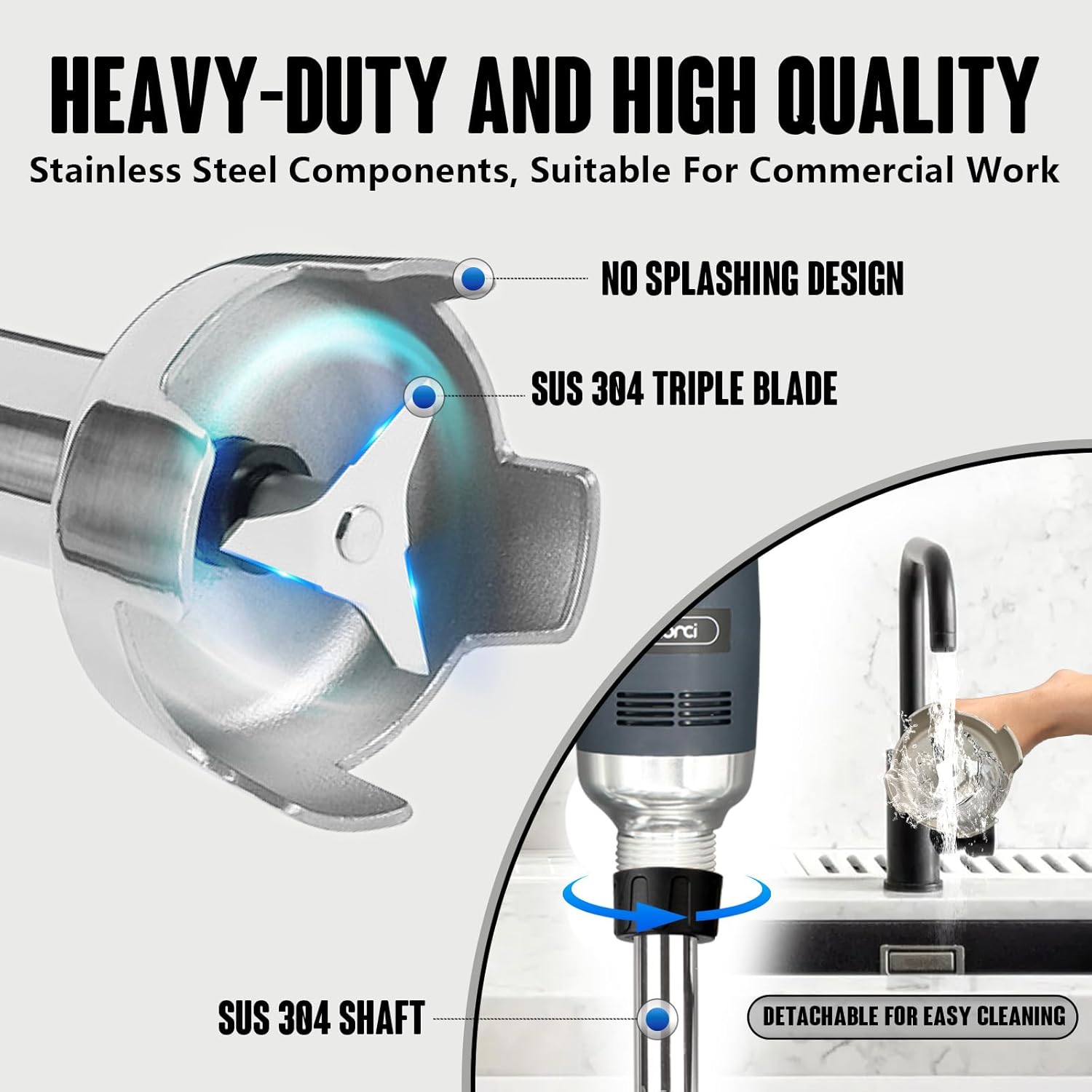 VONCI 500W Commercial Immersion Blender, 16