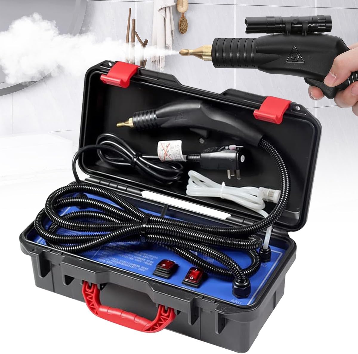 Steam Cleaner, 1700W High Pressure Handheld Steamer for Cleaning, Cleaning Steamer for Home Grout Tile Kitchen Grease Floor Gaps Car Detailing