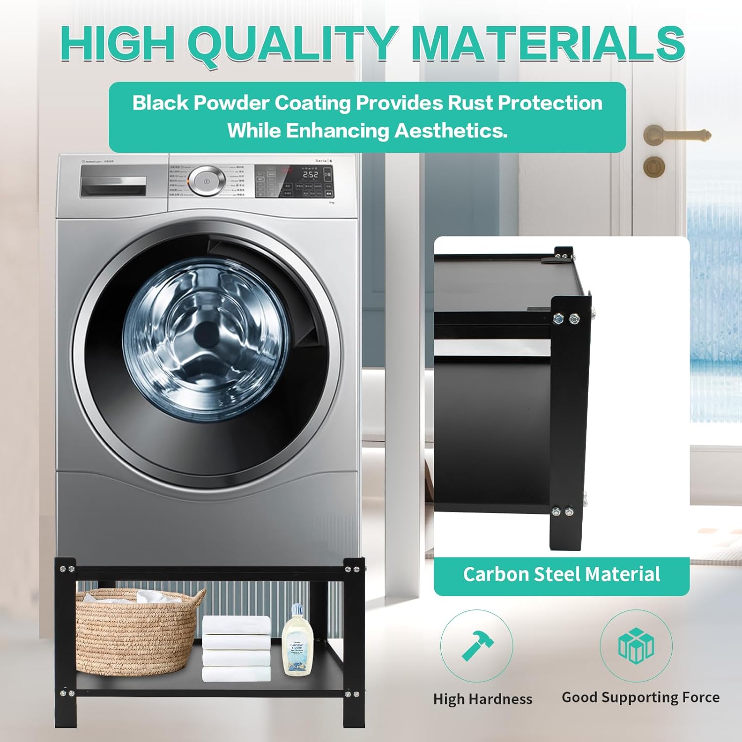 Universal Laundry Pedestal for Washer and Dryer Stand W28''xD28''xH16'' - 700lbs Load Capacity Heavy Duty Washing Machine Stand