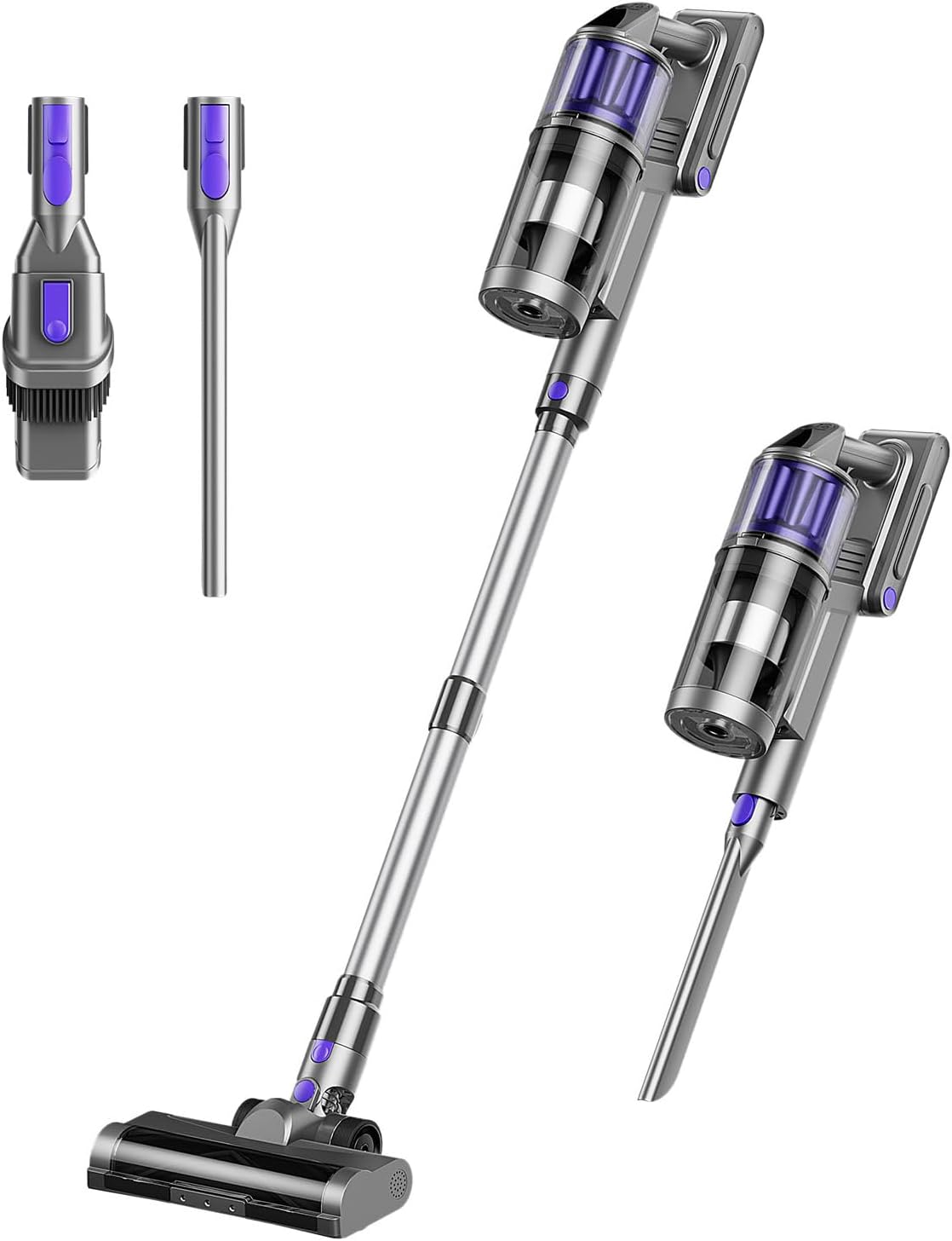 Cordless Vacuum Cleaner, Vacuum Cleaners for Home, 45KPA 550W Stick Handheld Portable 60 Mins Runtime Rechargeable Battery Pet Hair Hardwood Floor Vac, Household Lightweight Hand Vac, V10 Purple