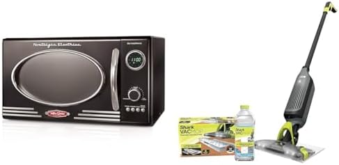 Nostalgia Retro Countertop Microwave Oven - Large 800-Watt - 0.9 cu ft & Shark VM252 VACMOP Pro Cordless Hard Floor Vacuum Mop with LED Headlights