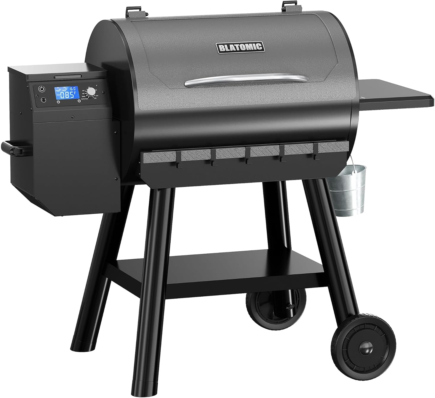 Electric Wood Pellet Grill, 700 SQ. IN Cooking Area Pellet Smoker Grill, PID Auto Temperature Control (160-500°F), 8 in 1 BBQ Pellet Grills with Grease Bucket, Meat Probe and Hooks