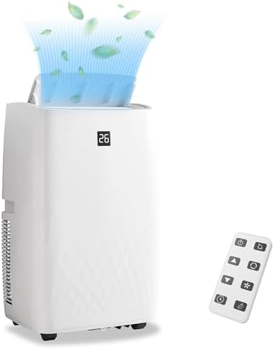 Portable Air Conditioners 12000 BTU, Remote Control Portable AC with Timer, Low Noise & Energy Efficient Design for Large Spaces 550 Sq.Ft, White