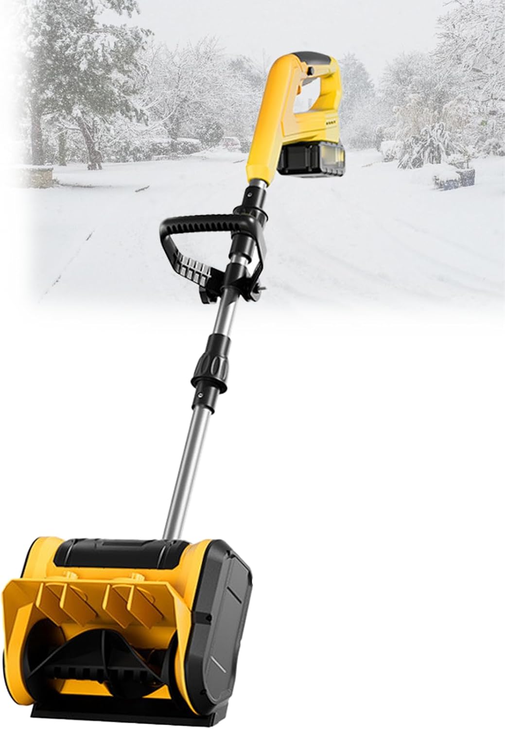 Cordless Snow Shovel 11 Inch Battery Powered Snow Blower Electric Snow Shovel Snow Shovel Long Distance Suitable for School Playgrounds, Home Gardens, City Roads 15sections