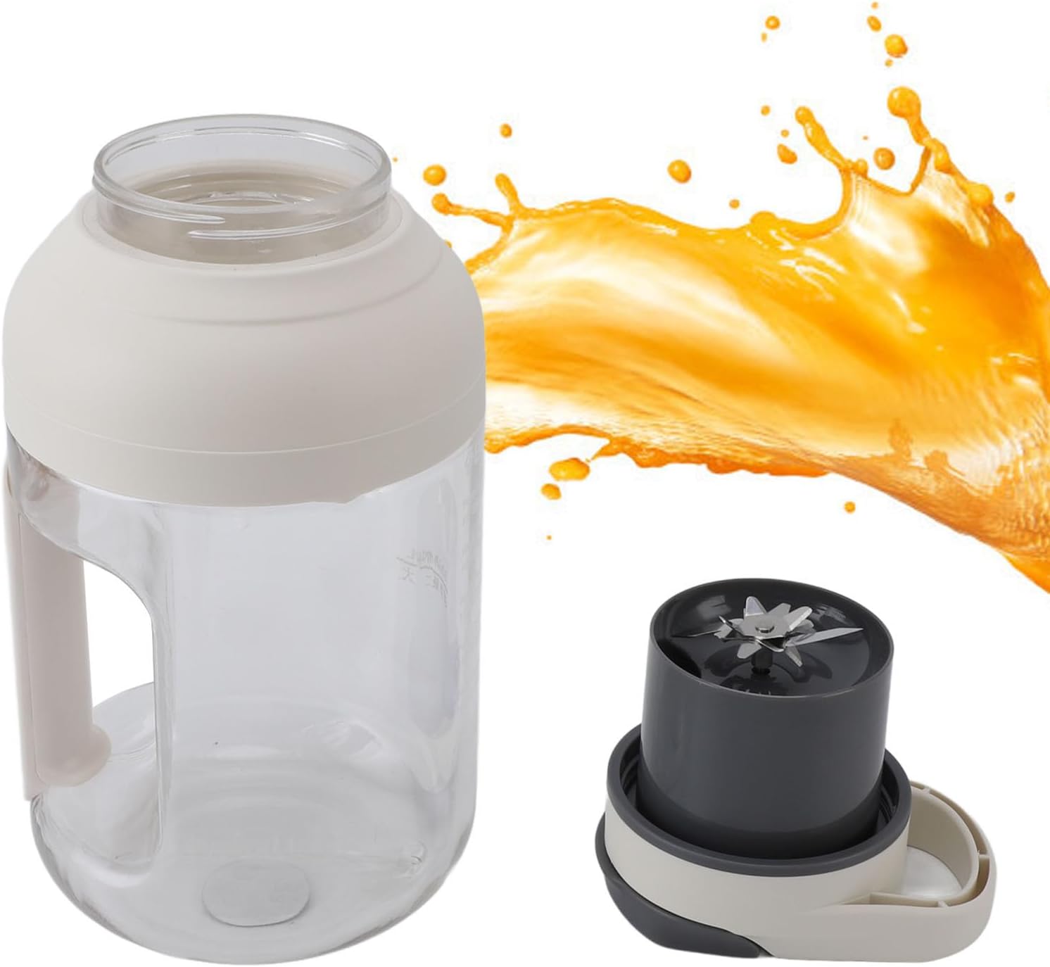 Diydeg Portable Juicer, 800ml Blender Cup, Portable Blender with 3000mAh Battery, Ergonomic Handle, Blender for Home, Sports, Office, and Travel (Gray)