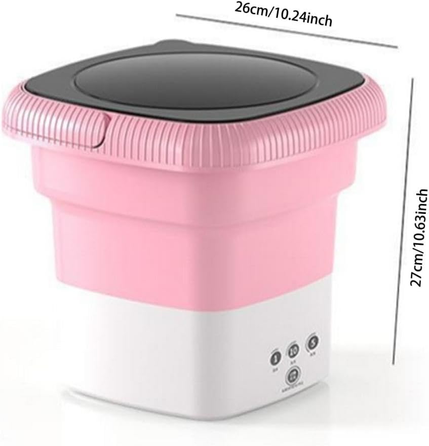 2025 New Portable Mini Washing Machine, Mini Portable Washer, Foldable Ultrasonic Turbine Washer with Spin Dryer, Compact, Quiet for Camping, RV, Travel, Vacation (Purple)