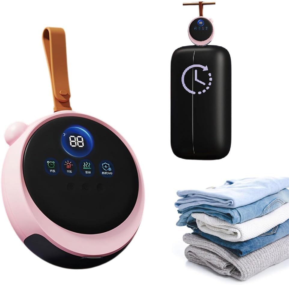 Small Hanging Clothes Dryer, Portable Clothes Dryer With Aroma Diffuser Function, 360° Hot Air Circulation, 65℃ & 75℃ Dual Temperature, 3-9h Timer, Low Noise Operation, For Home