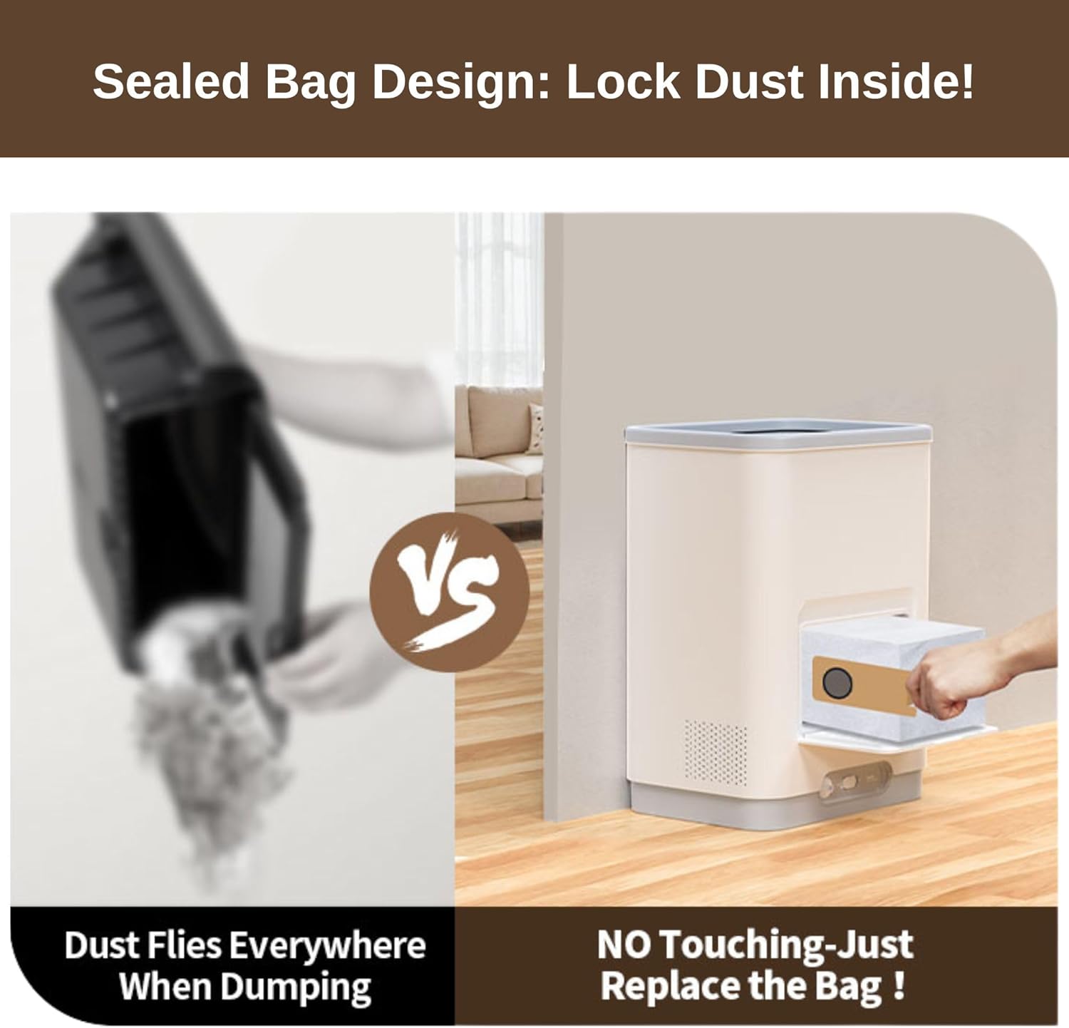 Touchless Vacuum Automatic Dustpan with 2 Operation Modes - Ultra Fast & Powerful Corded Canister Pet Vacuum for Sweeping Pet Hair, Salon, Food Crumbs & Dirt