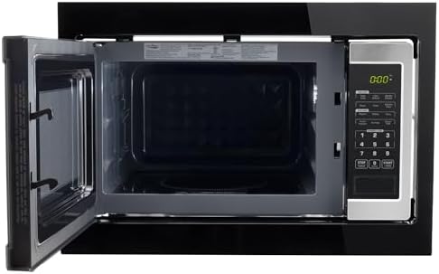 Tough Grade RV Built-In Microwave with Trim Kit | 1.0 Cu. Ft. Flatbed Design | Stainless Steel & Black | 120V | 10 Power Levels | 6 Auto Cook Options | No Turntable | Touchpad Controls | Lightweight