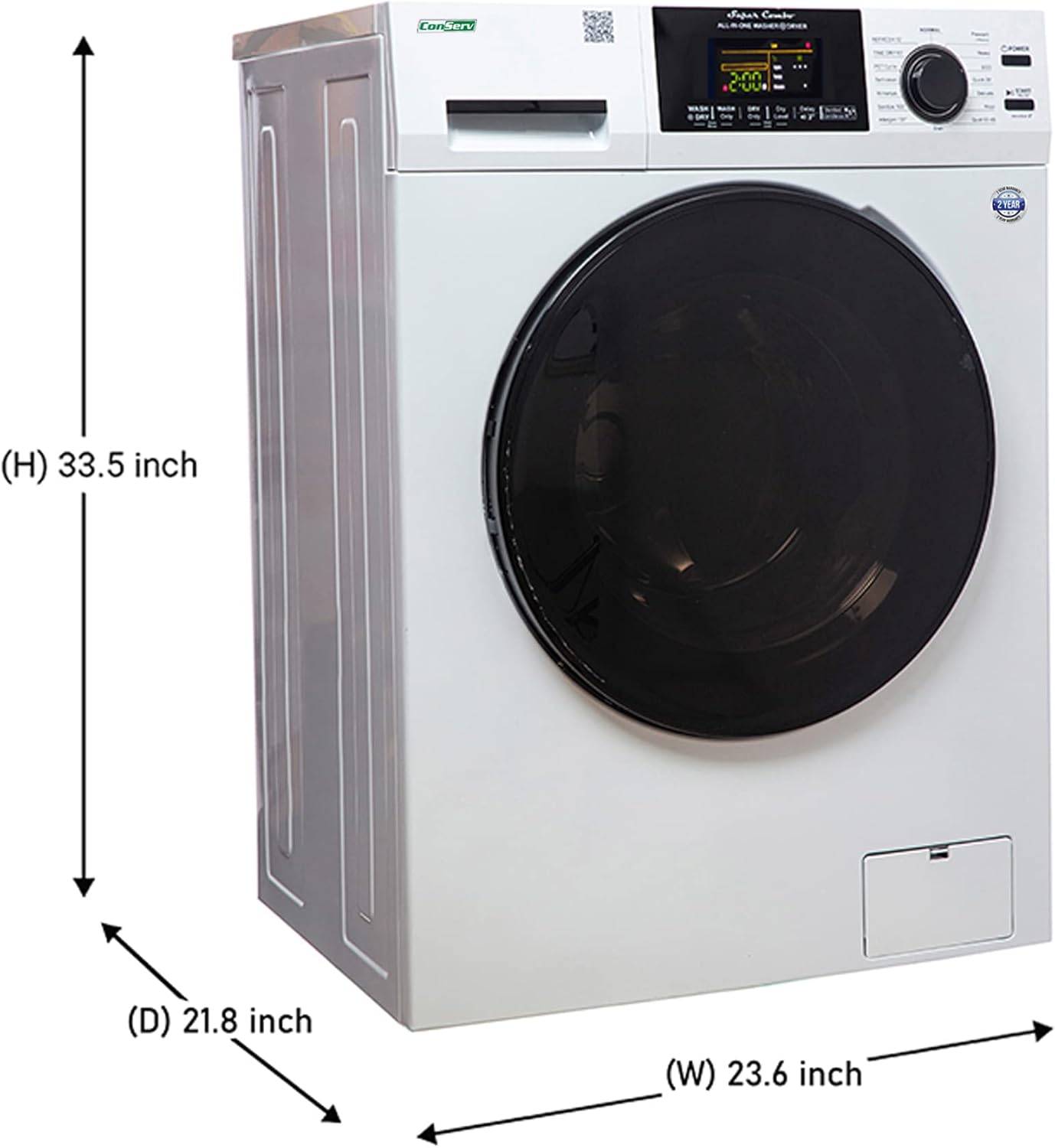 15 lbs Compact Combo Sani Washer Vented/Ventless Dryer with Pet Cycle (White)