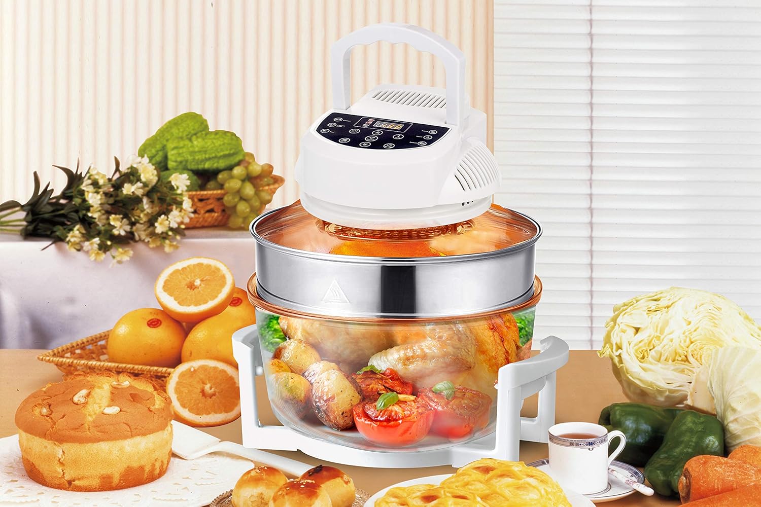 SO-2005A: Digital Convection Oven with Extender Ring and 6 Pre-programmed Settings