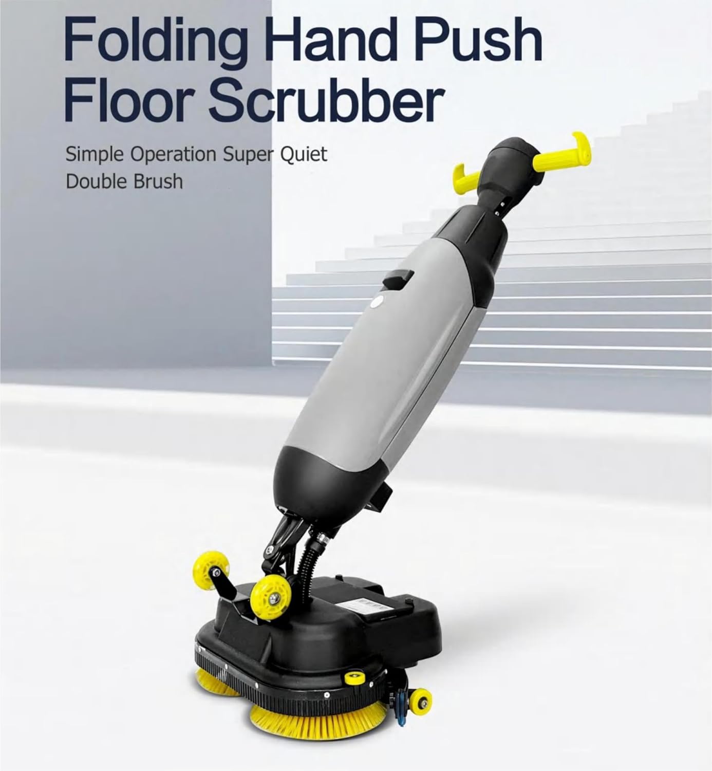 Commercial Floor Washer and Scrubber Machine-Powerful, Deep-Cleaning, Dual-Brush, Power Scrubber for Various Floor Types