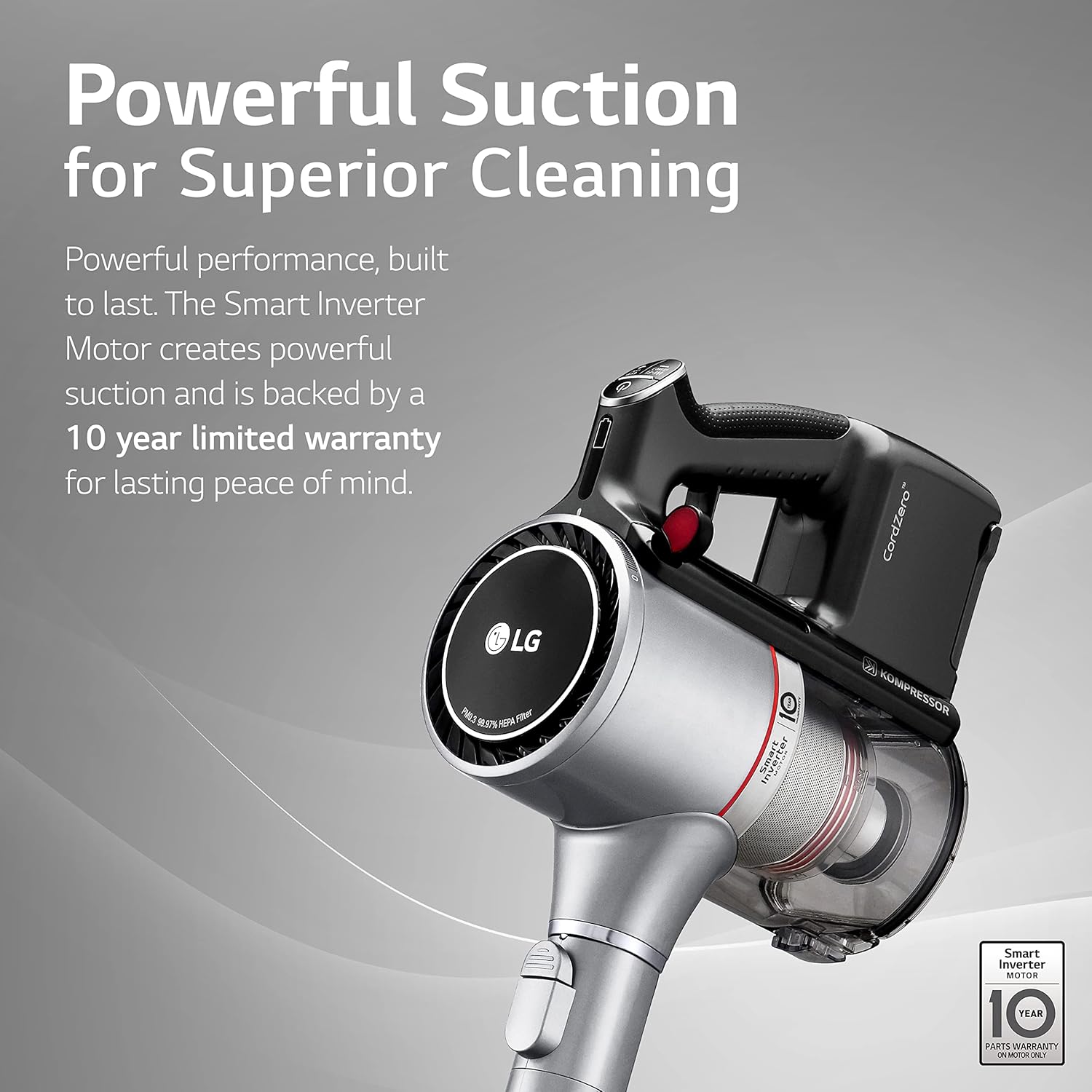 LG CordZero A925 – Cordless Stick Vacuum Cleaner, 120 Minute Runtime w/Extra Rechargeable Battery, Dual Floor Max 2024 Update, Lightweight, Cleans Carpet, Hardwood, Pet Hair, Portable Charging Stand