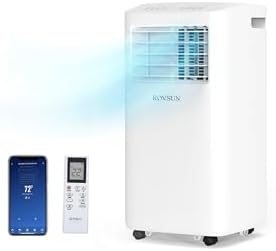 ROVSUN WiFi Enabled Smart 10000 BTU Portable Air Conditioner with Remote & APP Control, 3-in-1 Cooler, Dehumidifier & Fan, Powerful Room Mobile AC Unit with Rolling Wheels & Easy Installation Kit
