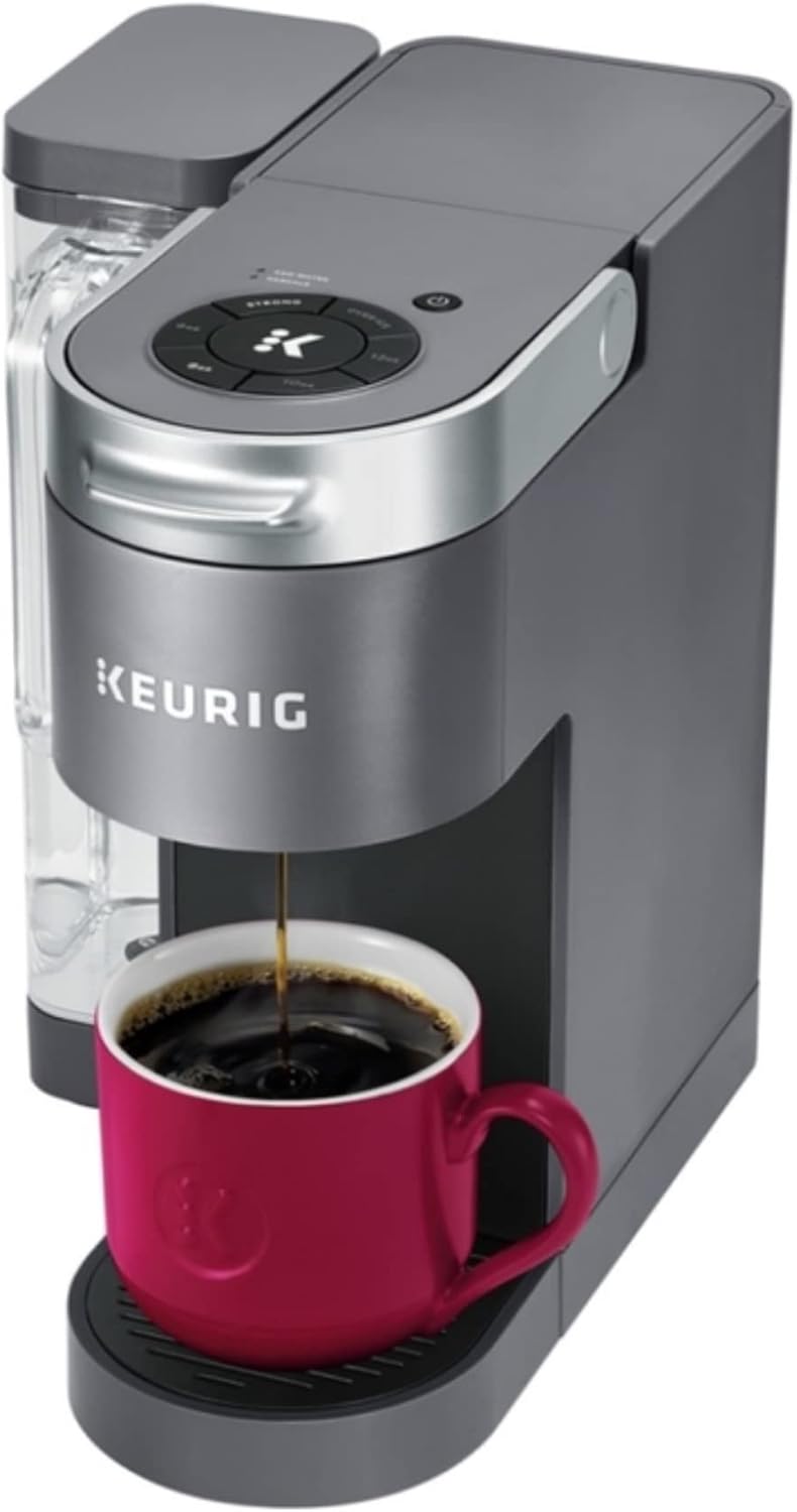 Nostalgia Retro Countertop Microwave Oven - Large 800-Watt - 0.9 cu ft & Keurig® K-Supreme Single Serve K-Cup Pod Coffee Maker, MultiStream Technology, Gray