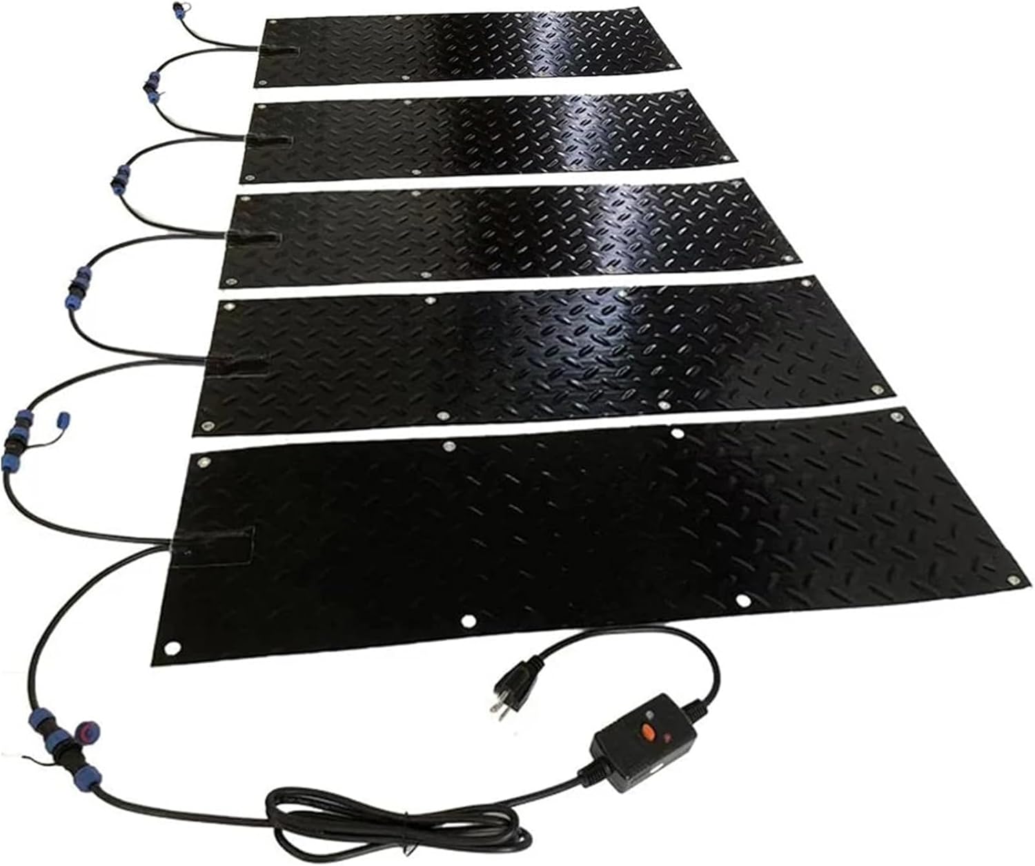 Heated Snow Melting Mat - Anti-Slip Rubber Heated Stair Mat for Snow and Ice, 10x48inch-5 Pieces