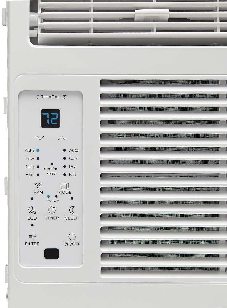 Midea 5000 BTU Window Air Conditioner ComfortSense Remote 150 sq ft, 450W, 56 dB noise level, 3 cooling modes and 3 fan speeds - MAW05R1WWT-T (Renewed)