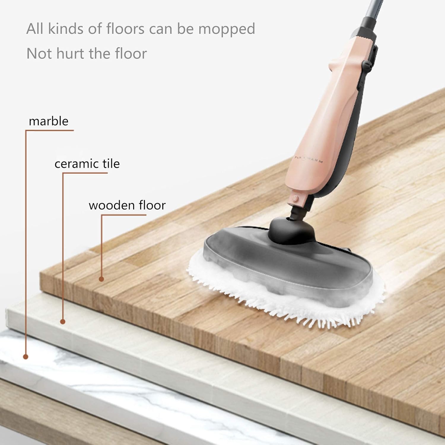 2 in 1 Steam Mop Floor Steamer Handheld Cleaner Automatic Sweeping Mopping and Mopping All-in-One Sweeper Electric Mop Blue