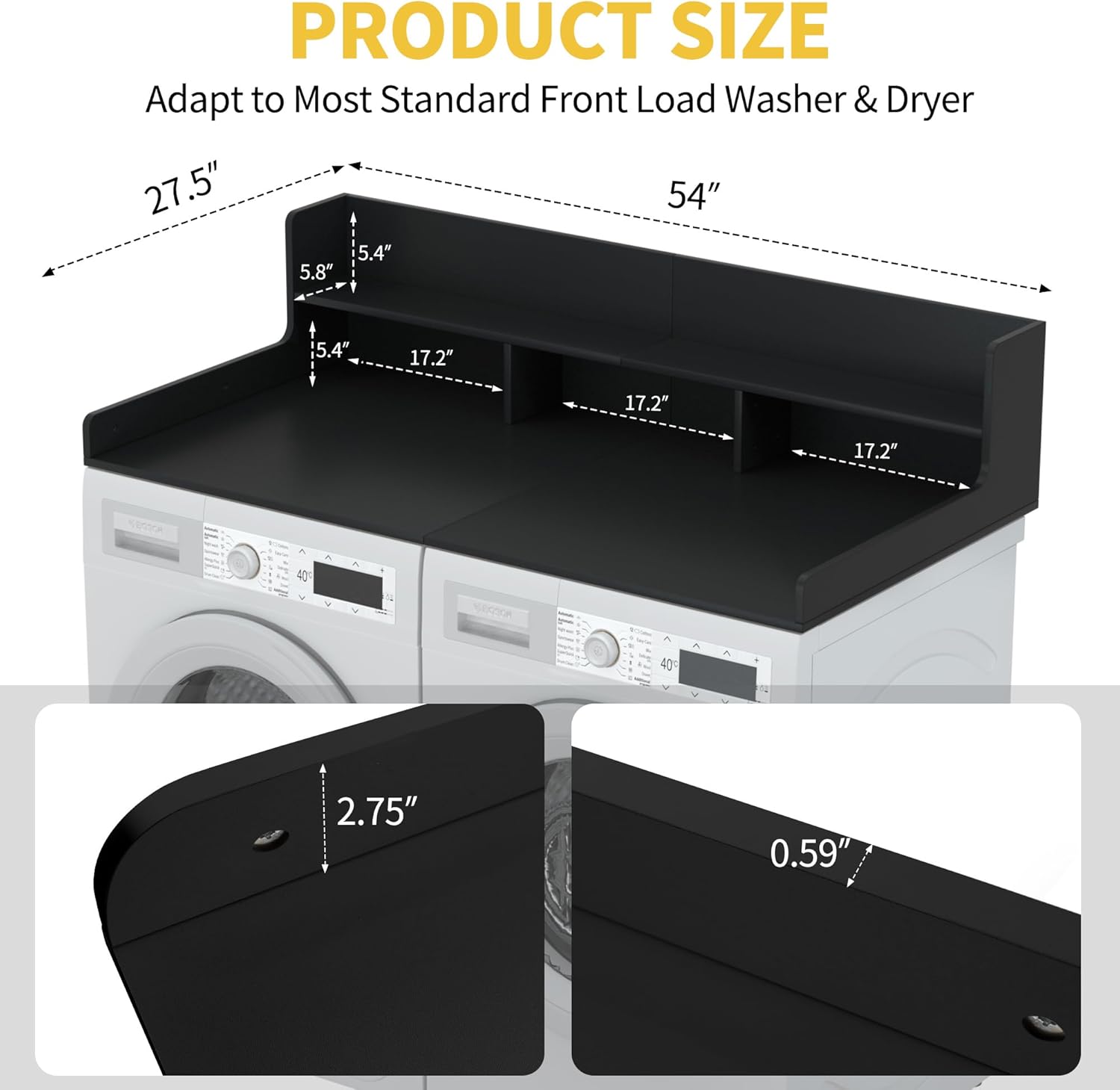Two-Layer Foldable Washer Dryer Countertop, 27.5