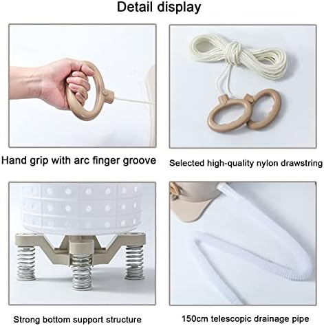 Portable Manual Dryer - Mini Hand Crank Washing Machine & Dehydrator for Camping,Electric Laundry Solution for Delicates (Apricot)