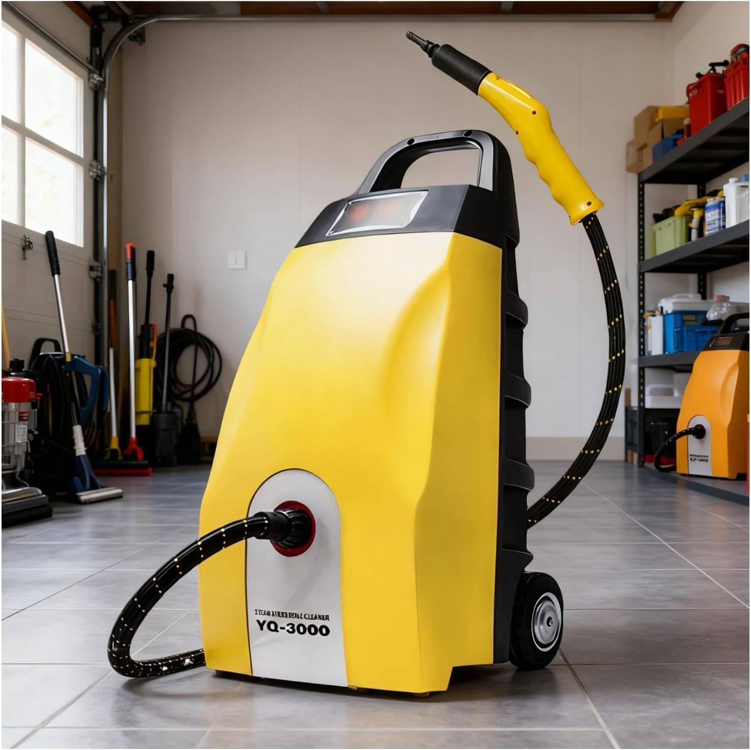 Multi-Purpose High Temp Steam Washer, 40s Fast Heat Up, with 8 Accessories, 3.5L High Pressure Steam Cleaner,for Home, Car, Range Hood, air Conditioner Yellow