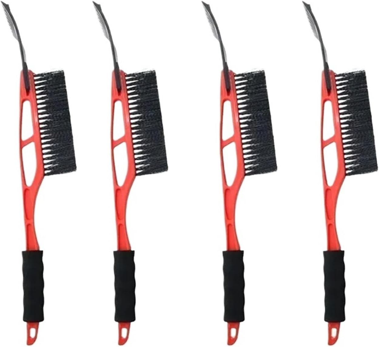 Car Snow Removal Shovel Multi-Functional Two-in-one Deicing Shovel Scraping Snow Brush Defrost Deicing Shovel Winter Tools(Red-4PCS)