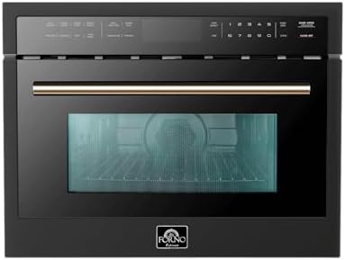 FORNO Oliena Espresso Black 24″ 1750 Watt Compact Oven & 1000 Watt Microwave, 1.6 cu. ft.