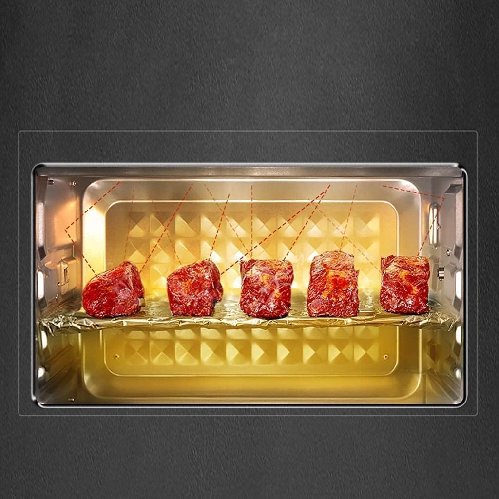 oven mini oven air fryer oven Mini Ovens 360° Rotating Fork Black Electric Oven, Household 1500W Baking Multi-Function Electric Oven, 32L Large Capacity Upper and Lower Independent Temperature Contr