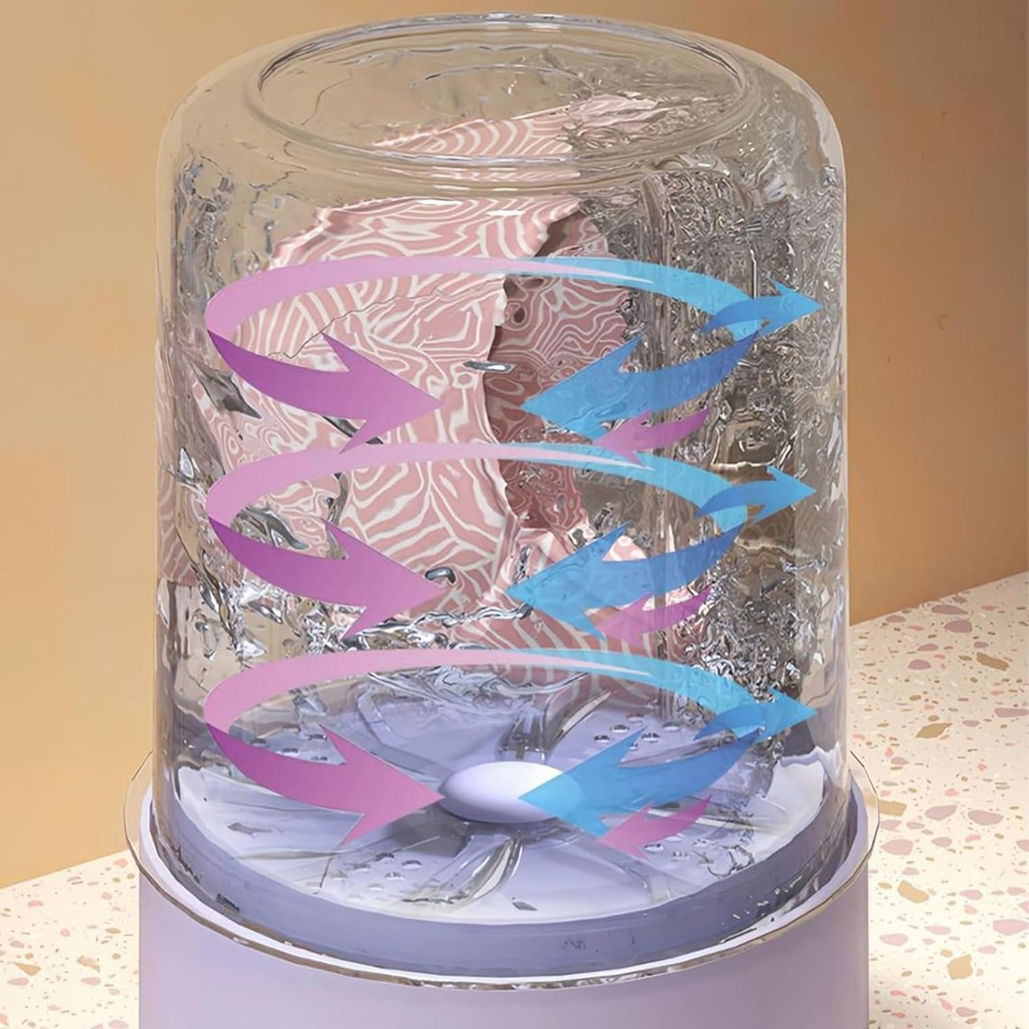 Portable Rechargeable Cordless Mini Washing Machine, Underwear Washing Machine, 4000mAh, 1L Capacity, Compact Quiet Mini Fully Automatic Washing Machine for Bras, Underwear & Socks (Purple)