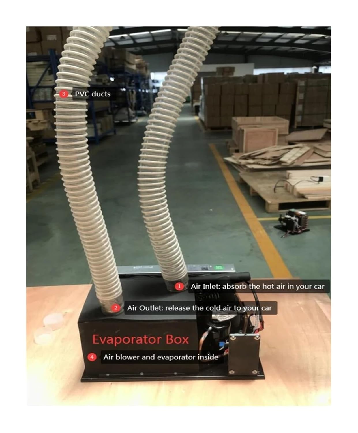 Air Conditioner, Mini DC air Conditioner, 450W Cooling, Suitable for Small Space, Electric Vehicle, car, Cabin, 12V/24V/48V, Low Vibration, Compact Design(Micro DC Aircon DV1930E-AC (48V))