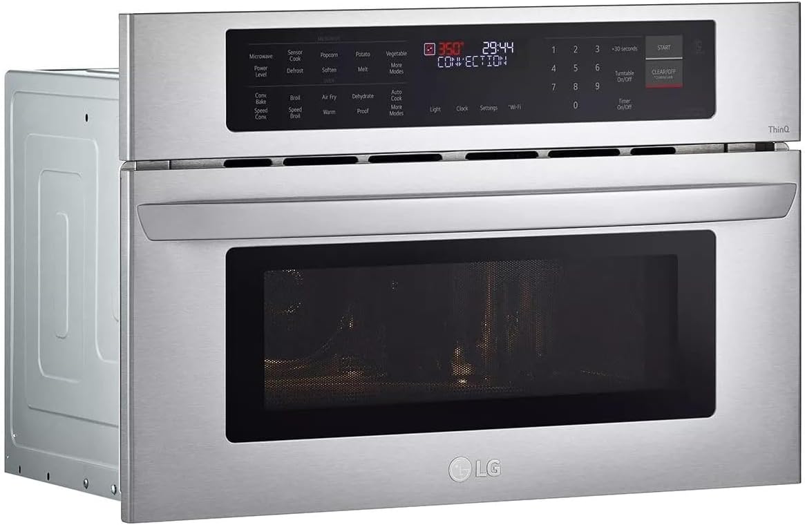 LG 30 in. Width 1.7 cu. Ft. Smart Stainless Steel Built-in Microwave and Speed Oven with Convection and Air Fry MZBZ1715S
