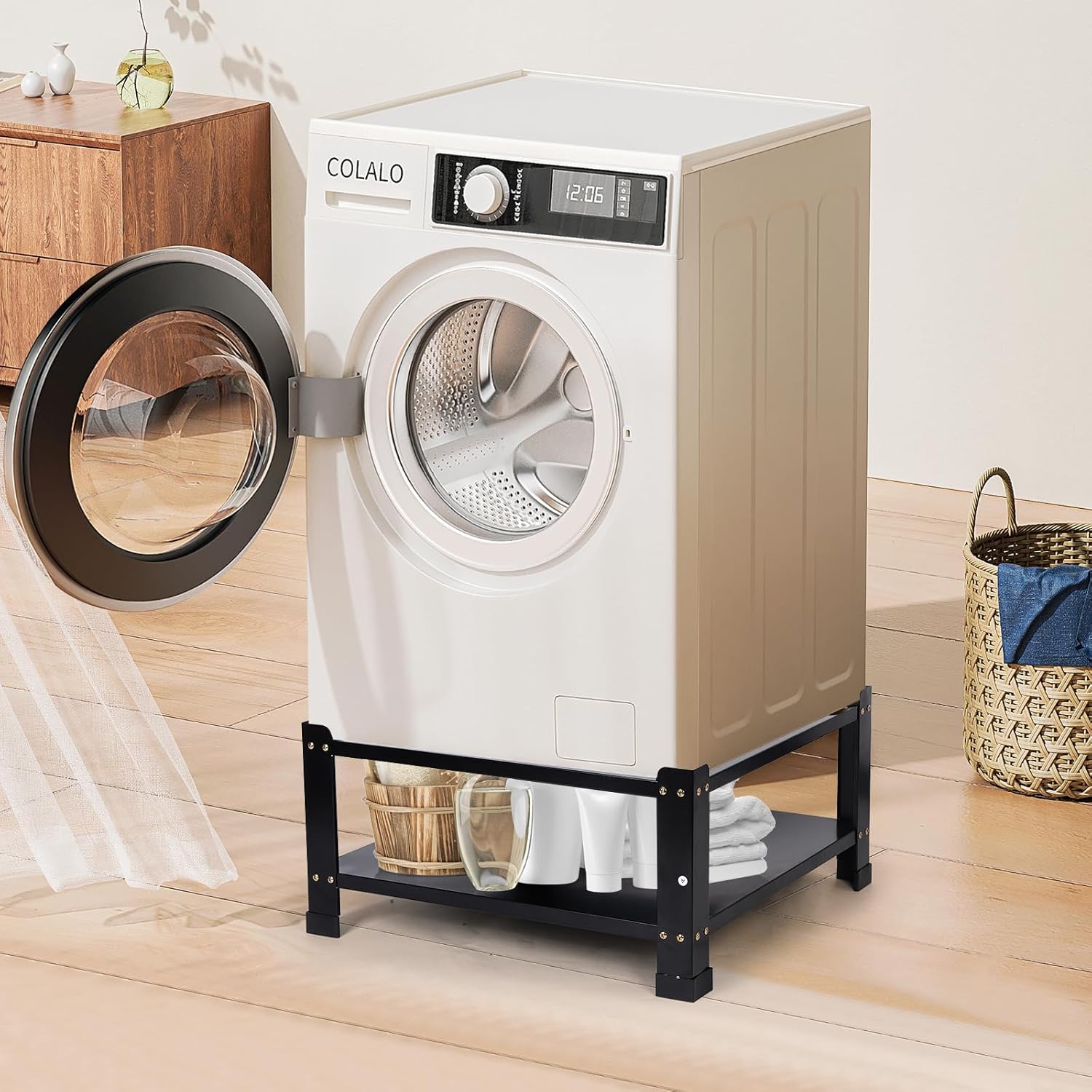 Panghuhu88 Washer and Dryer Pedestals Heavy Duty Laundry Pedestal,Metal Washing Machine Dryer Pedestal Mini Fridge Stand,Universal Fit 700lbs,28