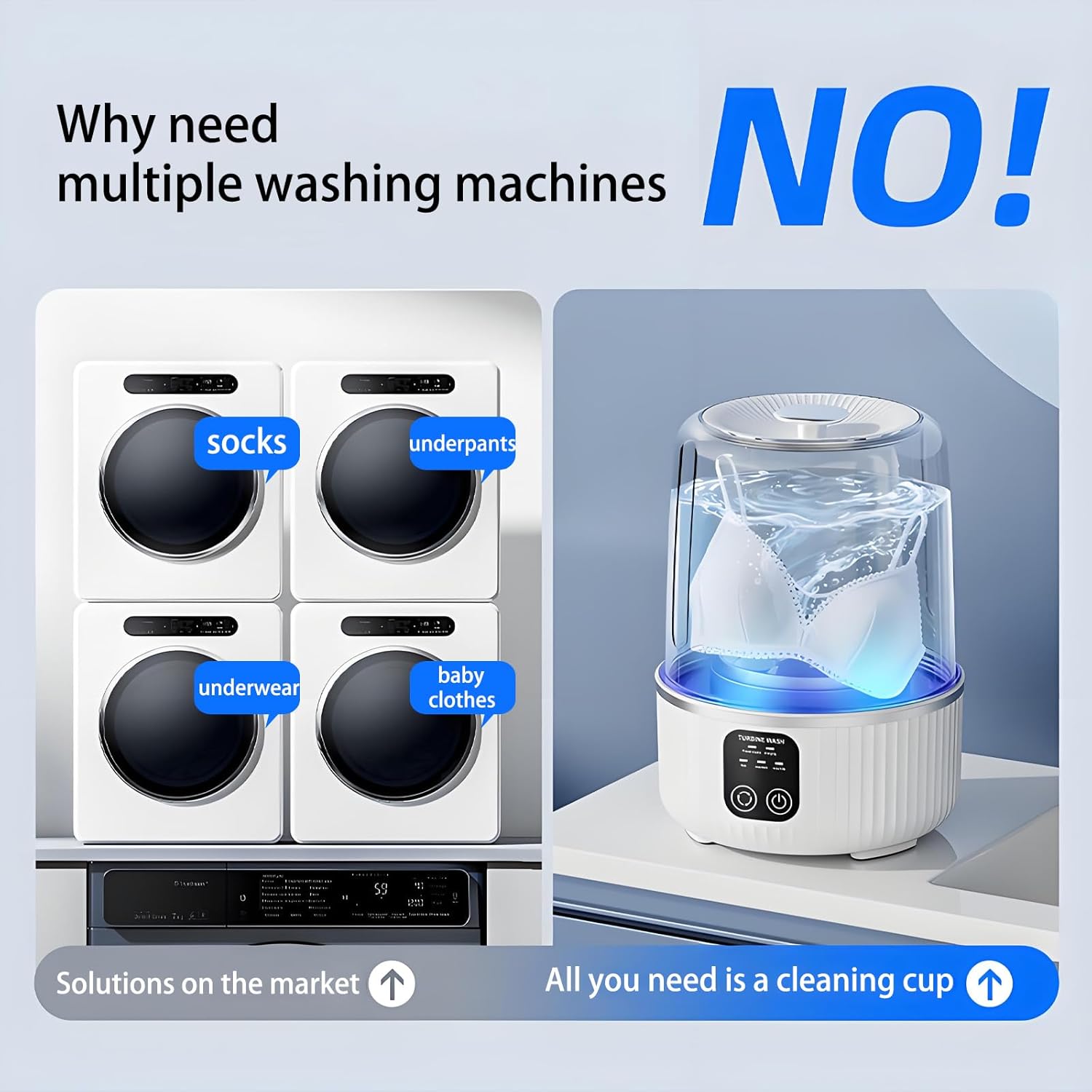 Mini Underwear Washing Machine, Three Wash Modes, 1.5L Capacity, Portable Washing Machine Washable Makeup Brushes, For Apartment Laundry Dorm(Size:6.14 * 6.14 * 8.46in,Color:Purple)