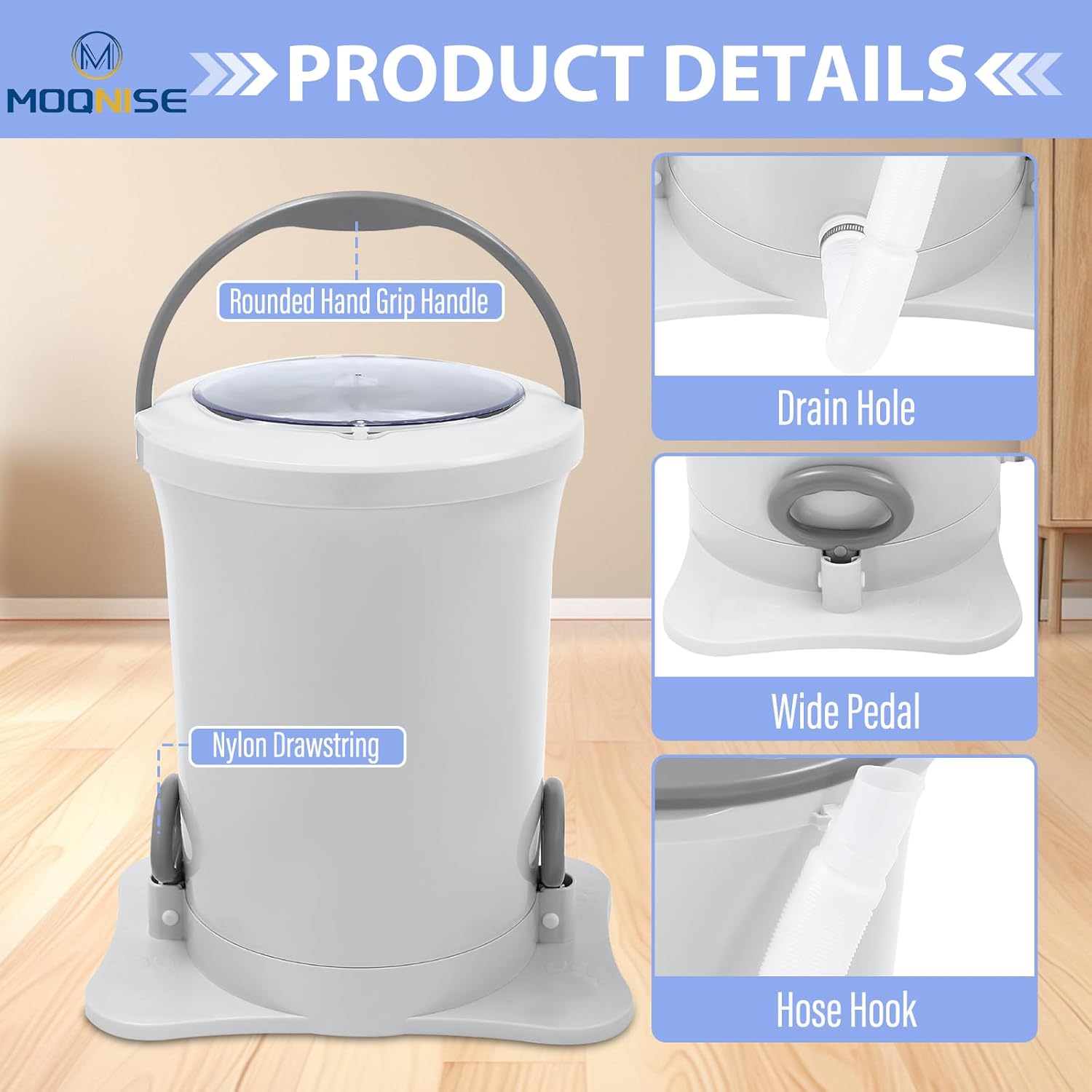 Manual Clothes Dryer 12L Portable Manual Clothes Dehydrator, Freestanding Non electric Laundry Dryer for Camping Business Trips Apartments and Dorms