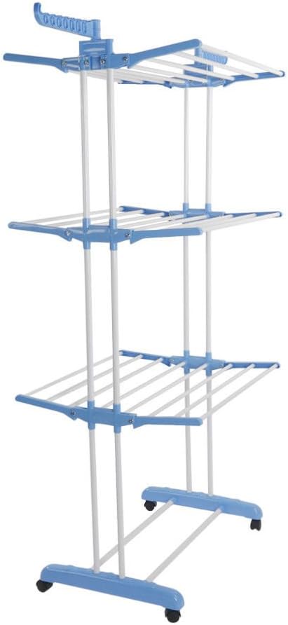 3 Tier Aluminum Laundry Organizer Folding Drying Rack Clothes Dryer Hanger Stand Storage by SHG