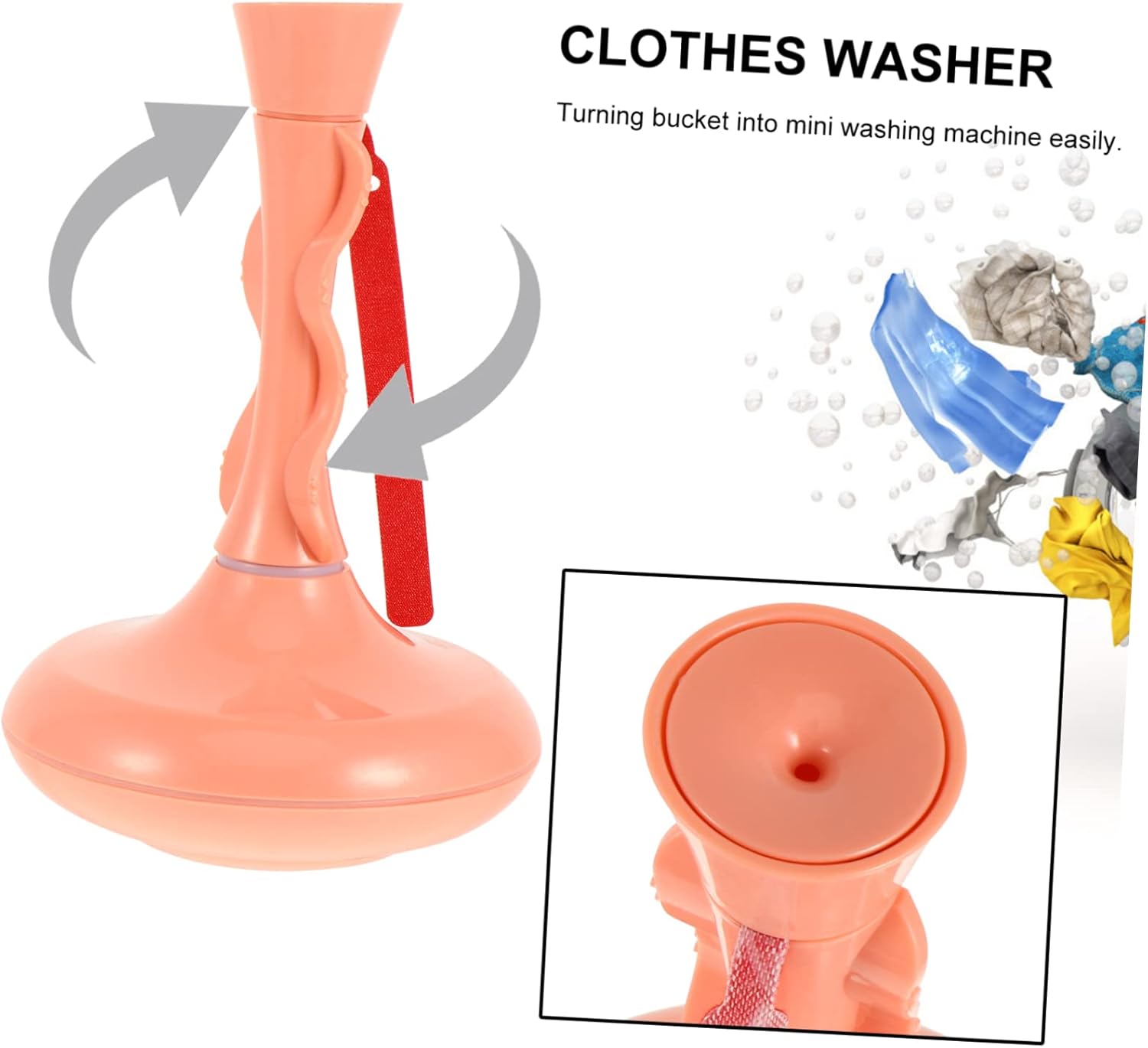 Gadpiparty 360degree Portable Washing Machine Lightweight Travel Washer with Rotation Efficient Cleaning Tool for Clothes and Underwear for Apartments and Camping