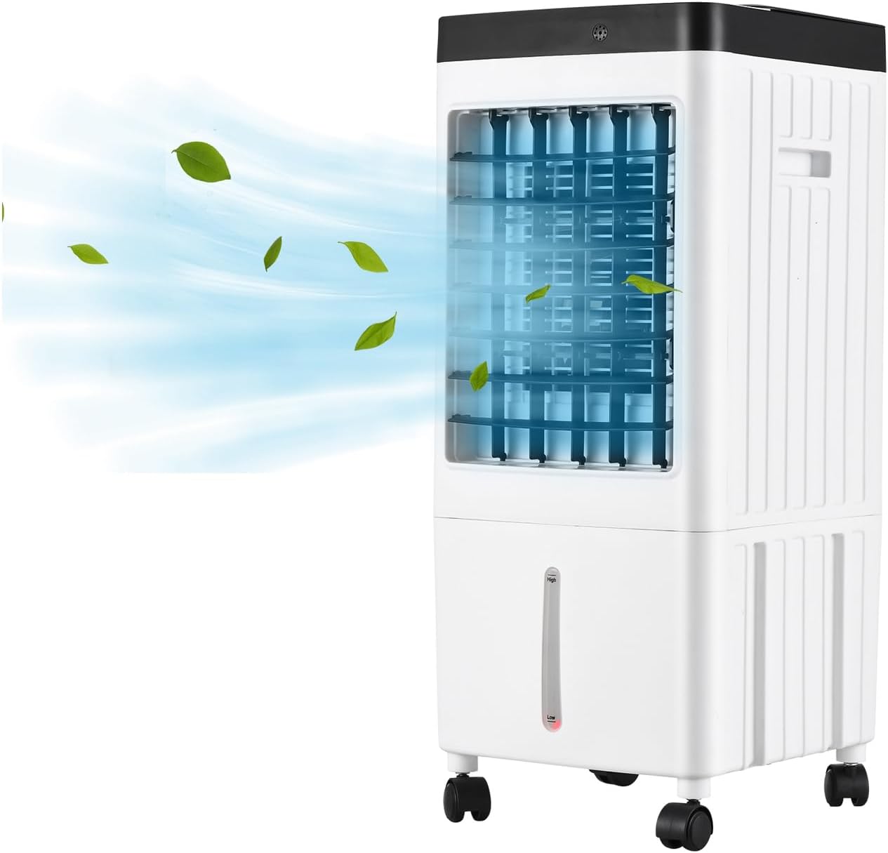 Portable Air Conditioner Fan, Evaporative Cooler Cooling Machine, 3 Speed with 7hrs Timer 10L Water Tank for Room Home Office Dorm (US Plug)