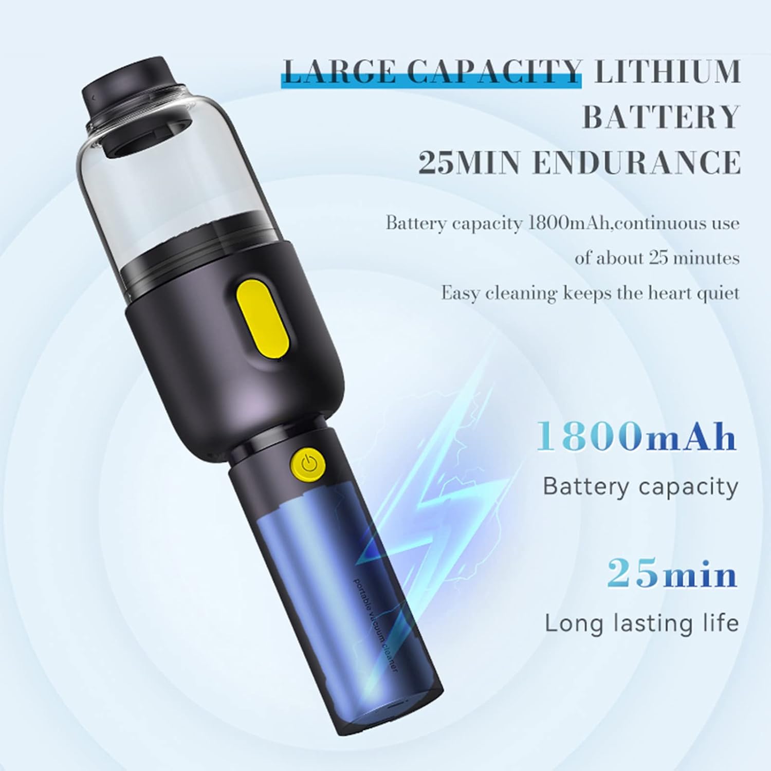 Mini Vacuum Cleaner, Small Cordless Handheld Vacuums,USB Charging Lithium Lon Busters for Keyboard,Computer,Hairs,Car Interior & Other Crevices Cleaning BRLZ-08