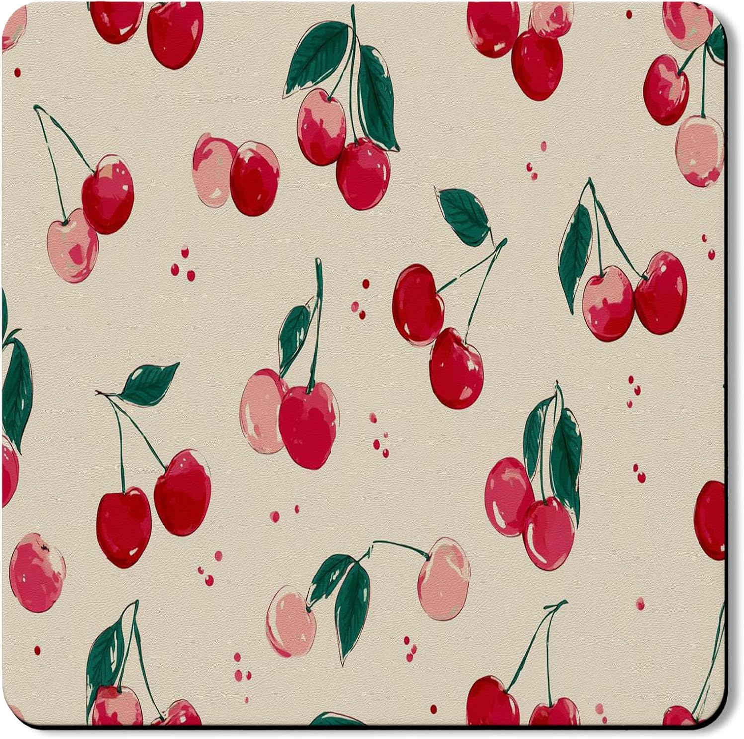 Cherries Washer Dryer Top Protector Mat, Vintage Cherries Blossom Laundry Machine Covers, Summer Waterproof Rubber Anti-slip Mats for Laundry Room 24x24 Inch